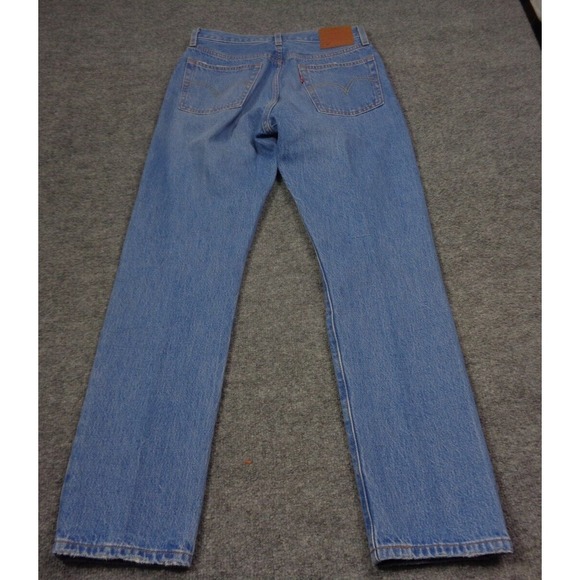 Levi's 501 Jeans Womens 27x30 Blue Premium Distressed Button Fly Straight Leg - Picture 9 of 12